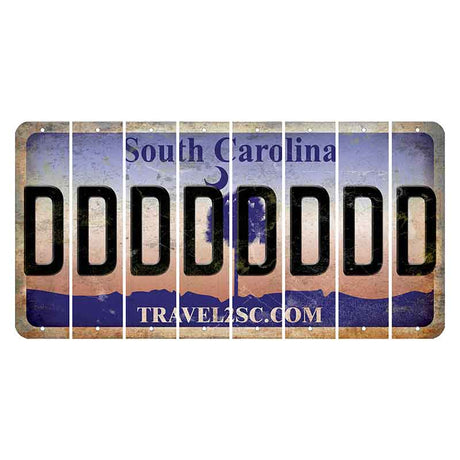 South Carolina Travel2SC Cut License Plate Strips (Set of 8) D