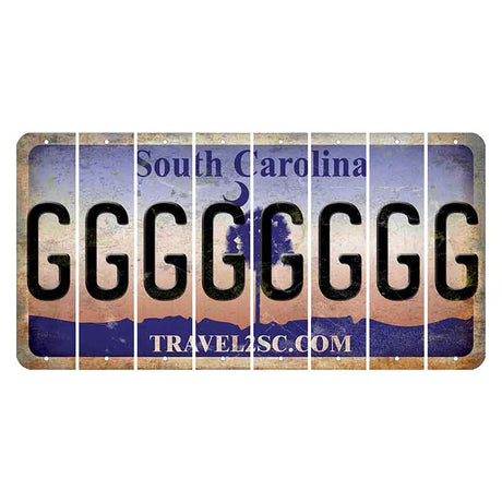 South Carolina Travel2SC Cut License Plate Strips (Set of 8) G