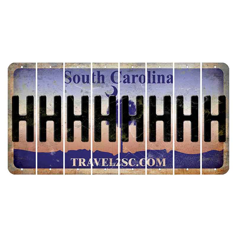 South Carolina Travel2SC Cut License Plate Strips (Set of 8) H