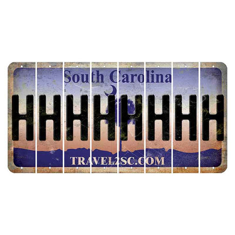 South Carolina Travel2SC Cut License Plate Strips (Set of 8) H