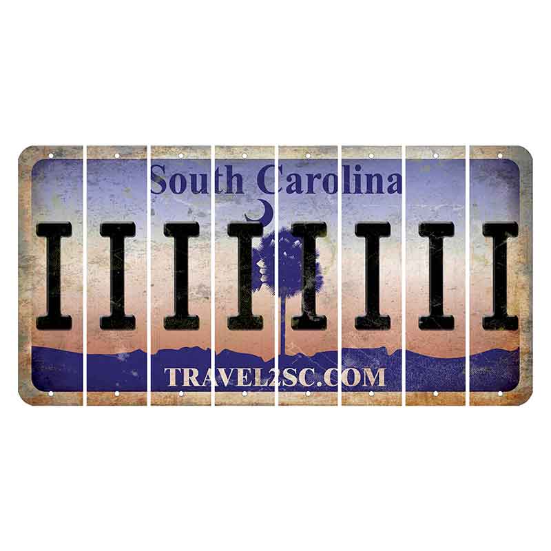 South Carolina Travel2SC Cut License Plate Strips (Set of 8) I