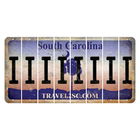 South Carolina Travel2SC Cut License Plate Strips (Set of 8) I