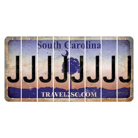 South Carolina Travel2SC Cut License Plate Strips (Set of 8) J