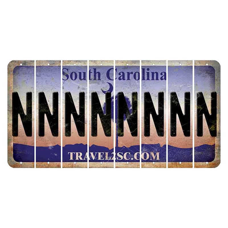 South Carolina Travel2SC Cut License Plate Strips (Set of 8) N