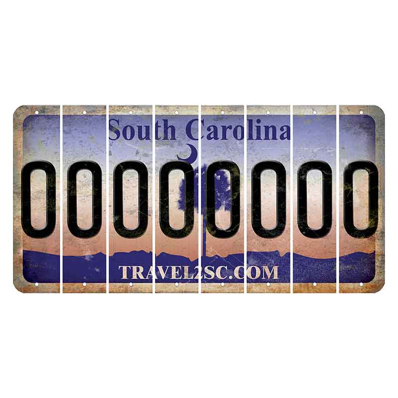 South Carolina Travel2SC Cut License Plate Strips (Set of 8) O