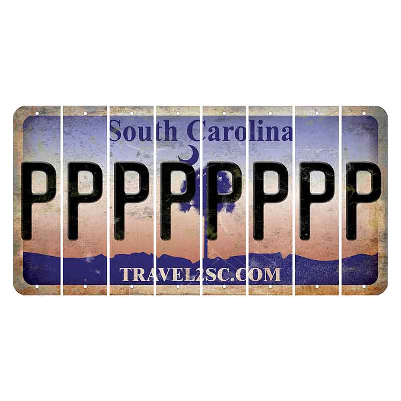 South Carolina Travel2SC Cut License Plate Strips (Set of 8) P