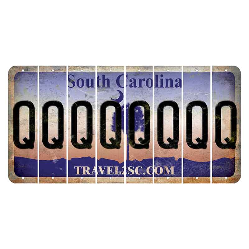 South Carolina Travel2SC Cut License Plate Strips (Set of 8) Q