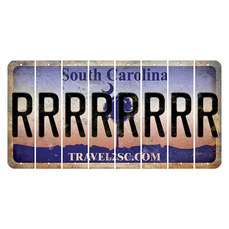 South Carolina Travel2SC Cut License Plate Strips (Set of 8) R