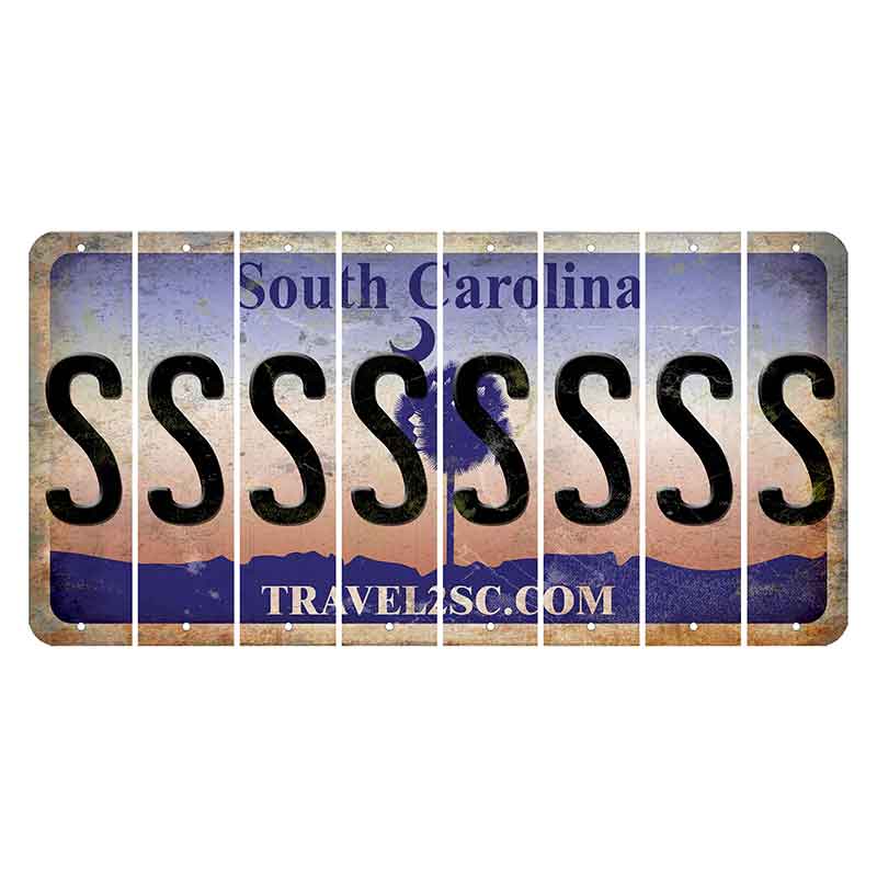 South Carolina Travel2SC Cut License Plate Strips (Set of 8) S