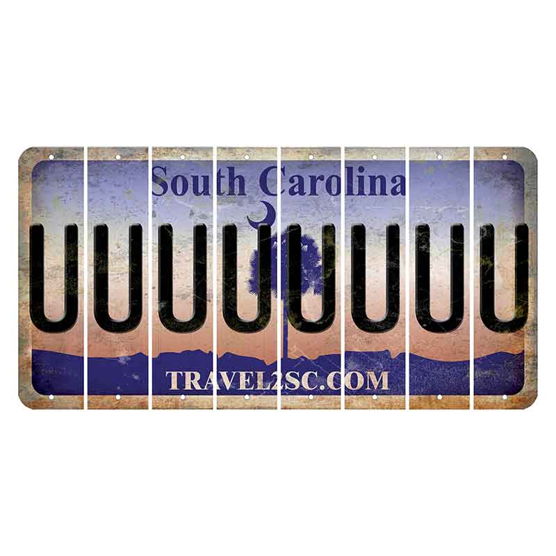 South Carolina Travel2SC Cut License Plate Strips (Set of 8) U