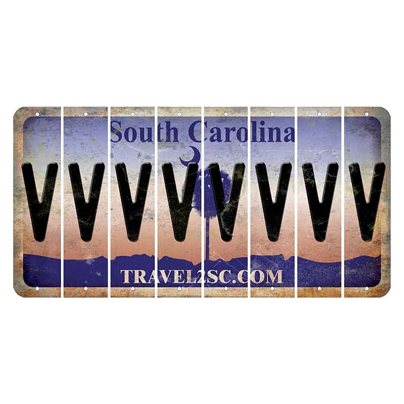 South Carolina Travel2SC Cut License Plate Strips (Set of 8) V