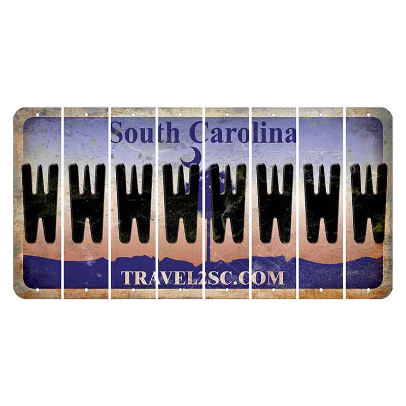 South Carolina Travel2SC Cut License Plate Strips (Set of 8) W