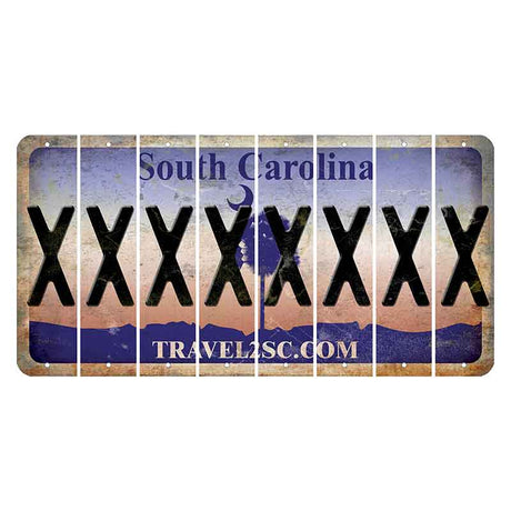 South Carolina Travel2SC Cut License Plate Strips (Set of 8) X