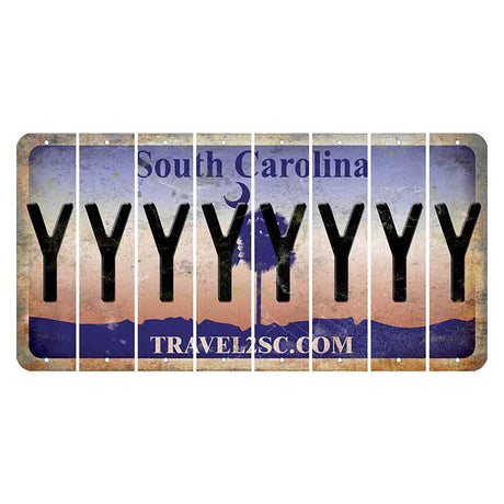 South Carolina Travel2SC Cut License Plate Strips (Set of 8) Y