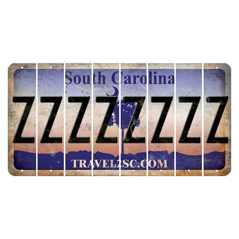 South Carolina Travel2SC Cut License Plate Strips (Set of 8) Z