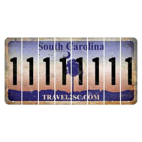 South Carolina Travel2SC Cut License Plate Strips (Set of 8) 1