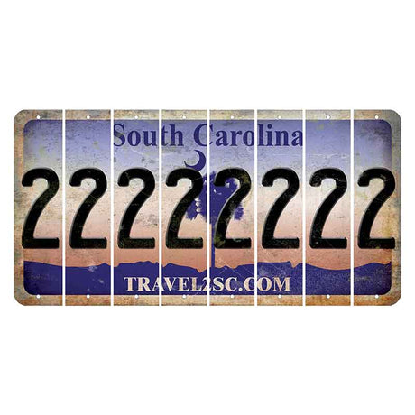 South Carolina Travel2SC Cut License Plate Strips (Set of 8) 2