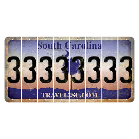 South Carolina Travel2SC Cut License Plate Strips (Set of 8) 3