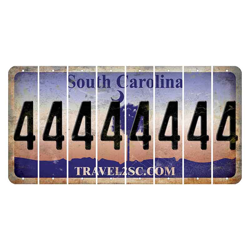 South Carolina Travel2SC Cut License Plate Strips (Set of 8) 4