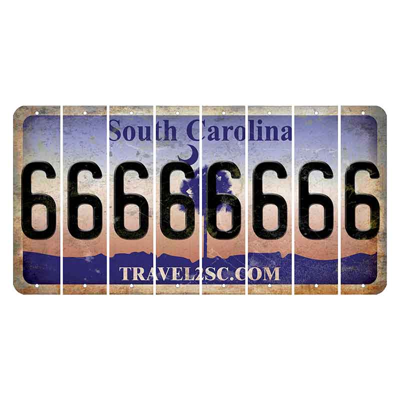 South Carolina Travel2SC Cut License Plate Strips (Set of 8) 6