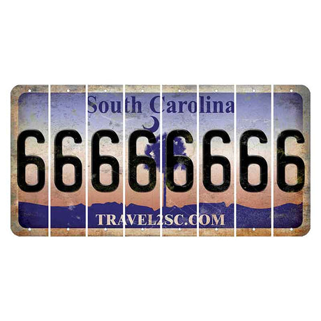 South Carolina Travel2SC Cut License Plate Strips (Set of 8) 6