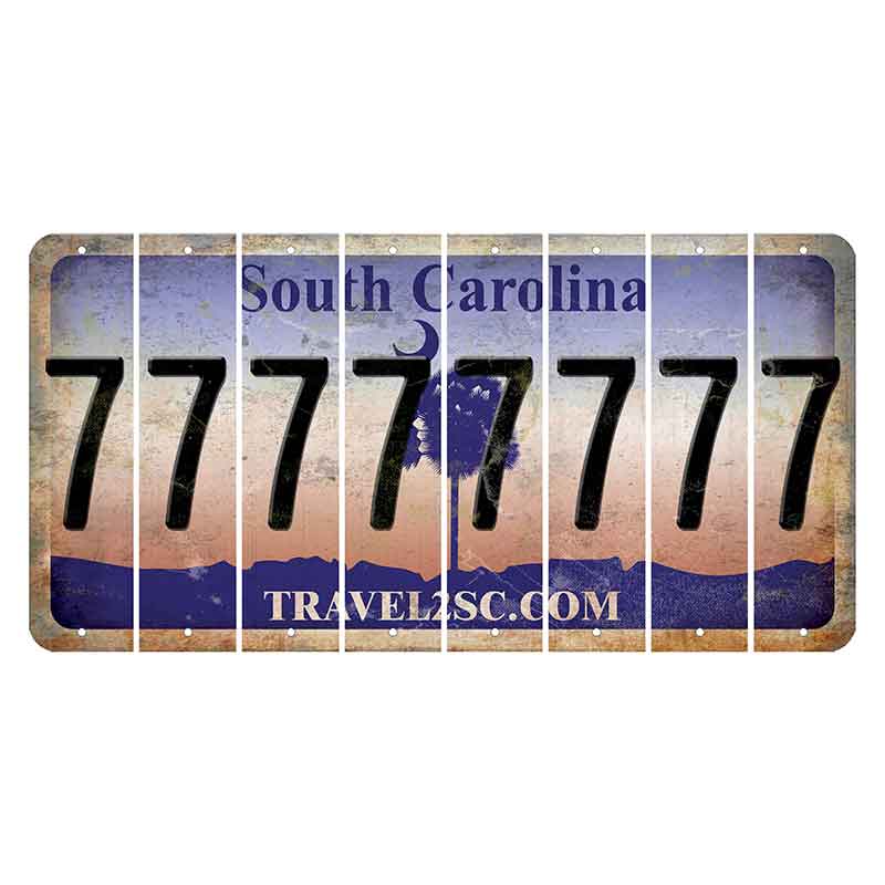 South Carolina Travel2SC Cut License Plate Strips (Set of 8) 7