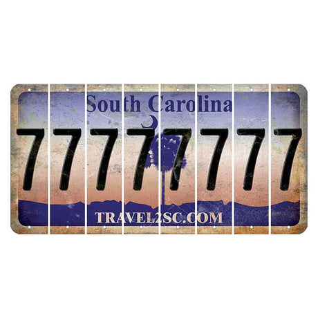 South Carolina Travel2SC Cut License Plate Strips (Set of 8) 7