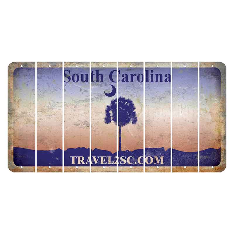 South Carolina Travel2SC Cut License Plate Strips (Set of 8) Blank