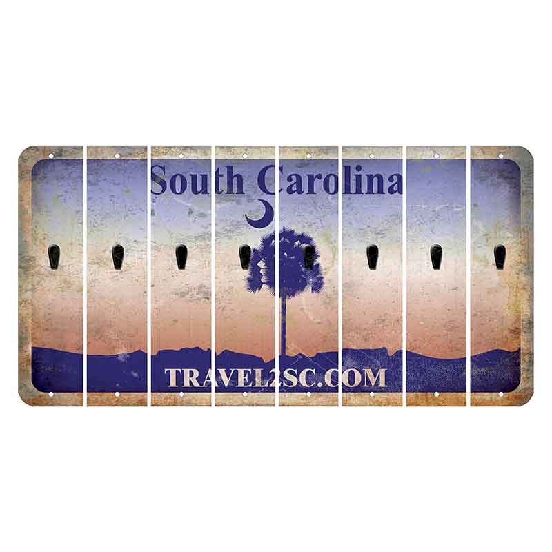 South Carolina Travel2SC Cut License Plate Strips (Set of 8) Apostrophe