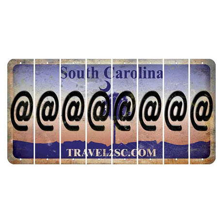 South Carolina Travel2SC Cut License Plate Strips (Set of 8) At Sign