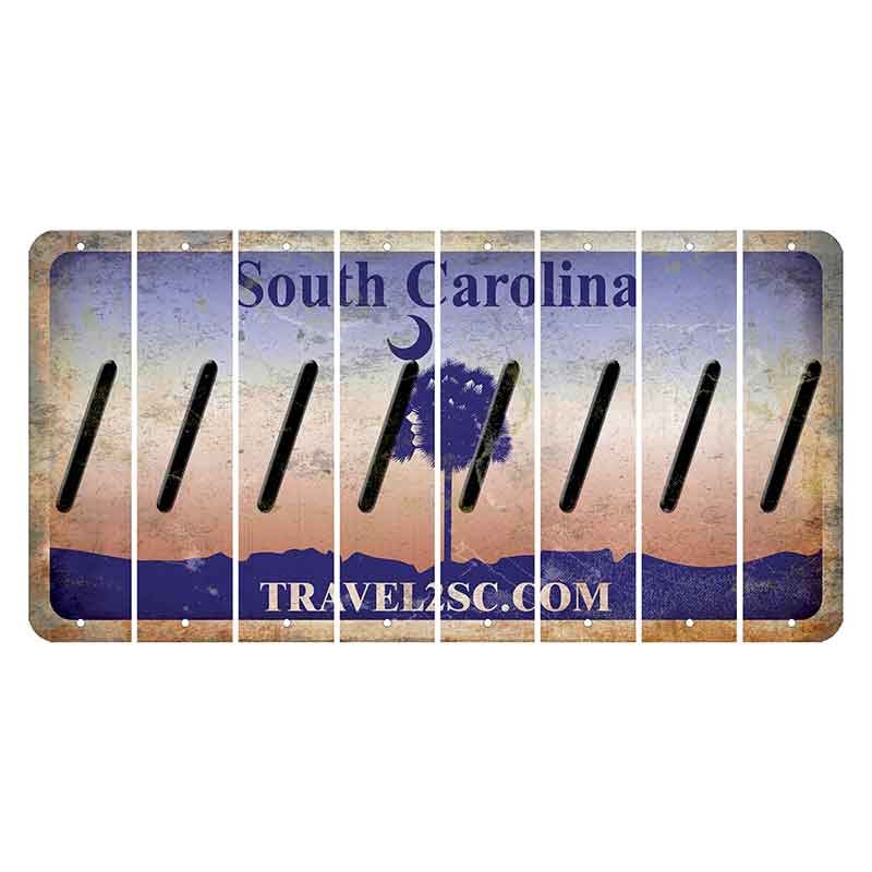 South Carolina Travel2SC Cut License Plate Strips (Set of 8) Forward Slash