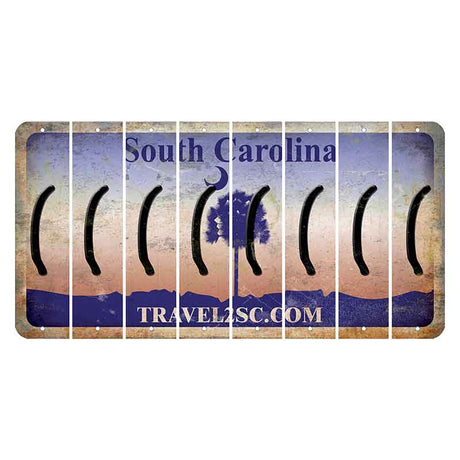 South Carolina Travel2SC Cut License Plate Strips (Set of 8) Parenthesis - Left