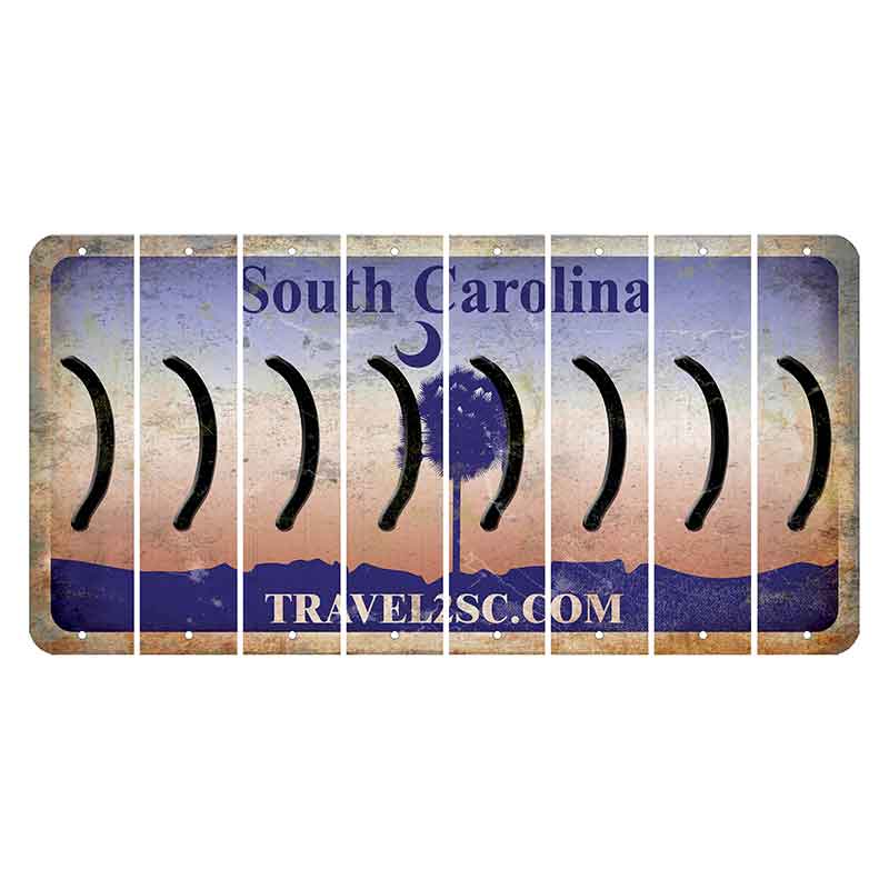 South Carolina Travel2SC Cut License Plate Strips (Set of 8) Parenthesis - Right