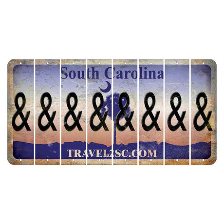 South Carolina Travel2SC Cut License Plate Strips (Set of 8) And Sign