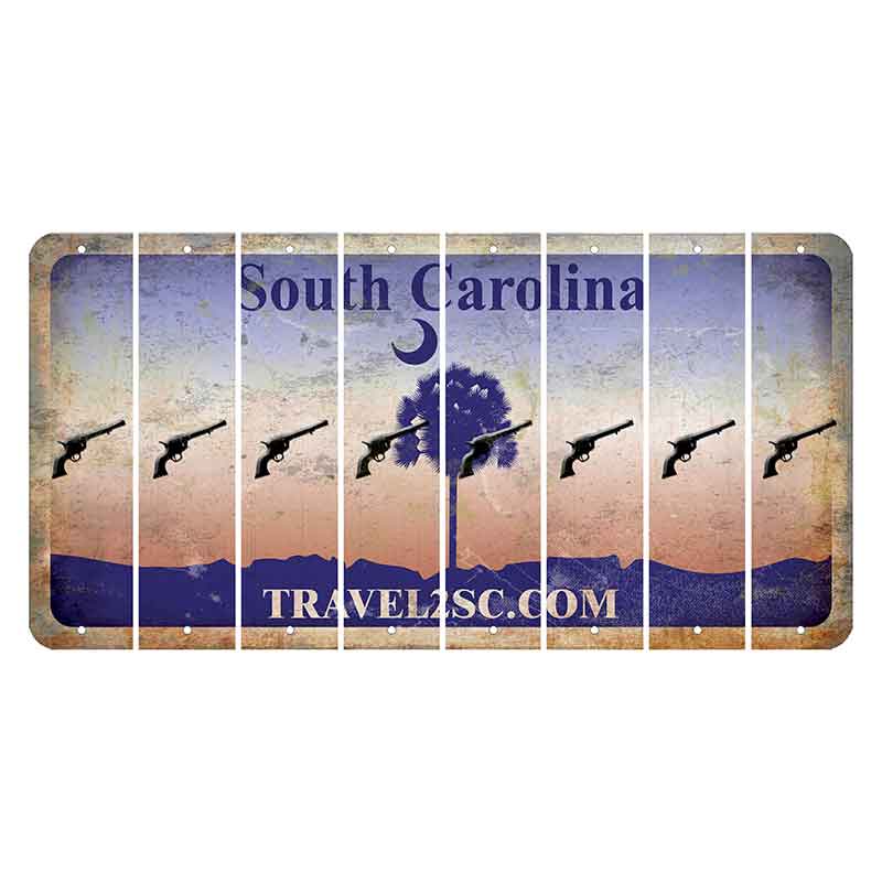 South Carolina Travel2SC Cut License Plate Strips (Set of 8) Revolver