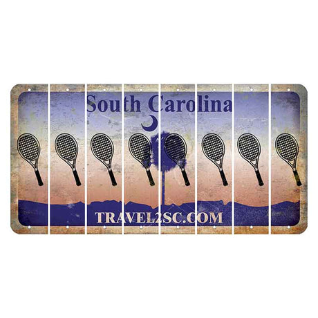 South Carolina Travel2SC Cut License Plate Strips (Set of 8) Tennis Racket