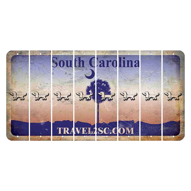 South Carolina Travel2SC Cut License Plate Strips (Set of 8) Dog