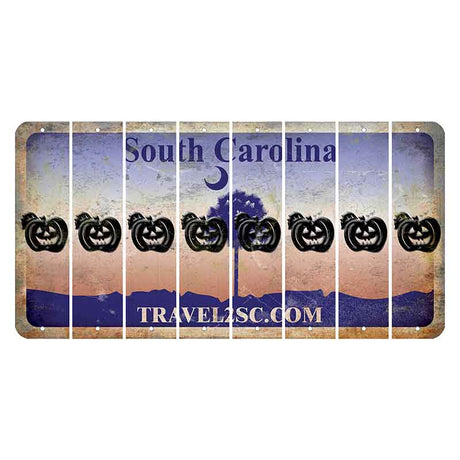 South Carolina Travel2SC Cut License Plate Strips (Set of 8) Pumpkin