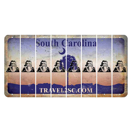 South Carolina Travel2SC Cut License Plate Strips (Set of 8) Santa Claus