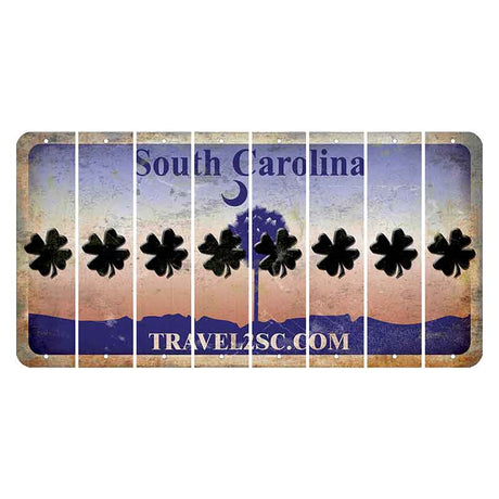 South Carolina Travel2SC Cut License Plate Strips (Set of 8) Shamrock