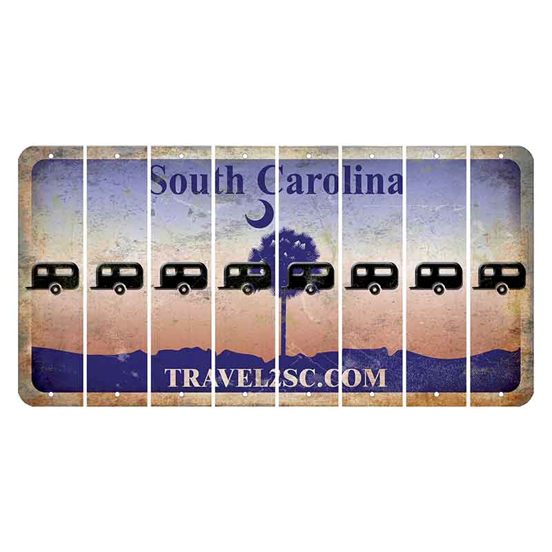 South Carolina Travel2SC Cut License Plate Strips (Set of 8) Trailer