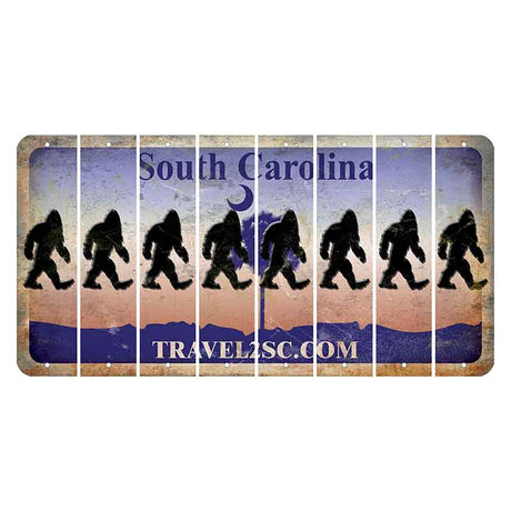 South Carolina Travel2SC Cut License Plate Strips (Set of 8) Bigfoot