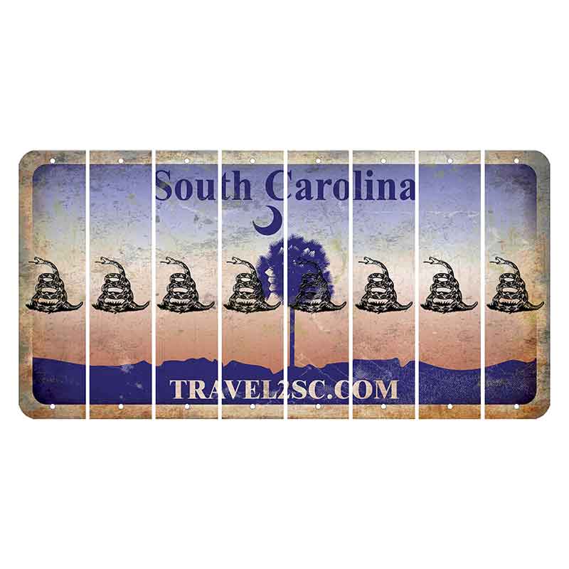 South Carolina Travel2SC Cut License Plate Strips (Set of 8) Gadsden