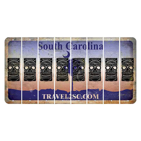 South Carolina Travel2SC Cut License Plate Strips (Set of 8) Tiki