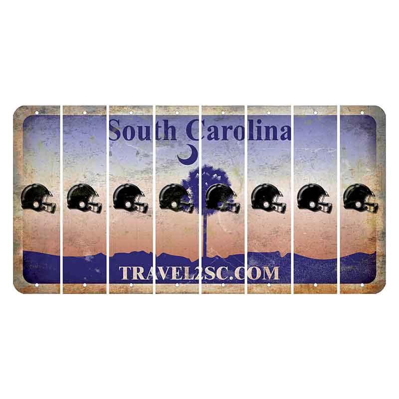 South Carolina Travel2SC Cut License Plate Strips (Set of 8) Football Helmet