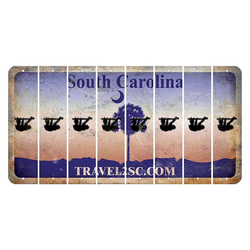 South Carolina Travel2SC Cut License Plate Strips (Set of 8) Sloth