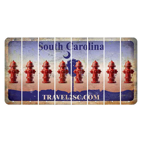 South Carolina Travel2SC Cut License Plate Strips (Set of 8) Fire Hydrant