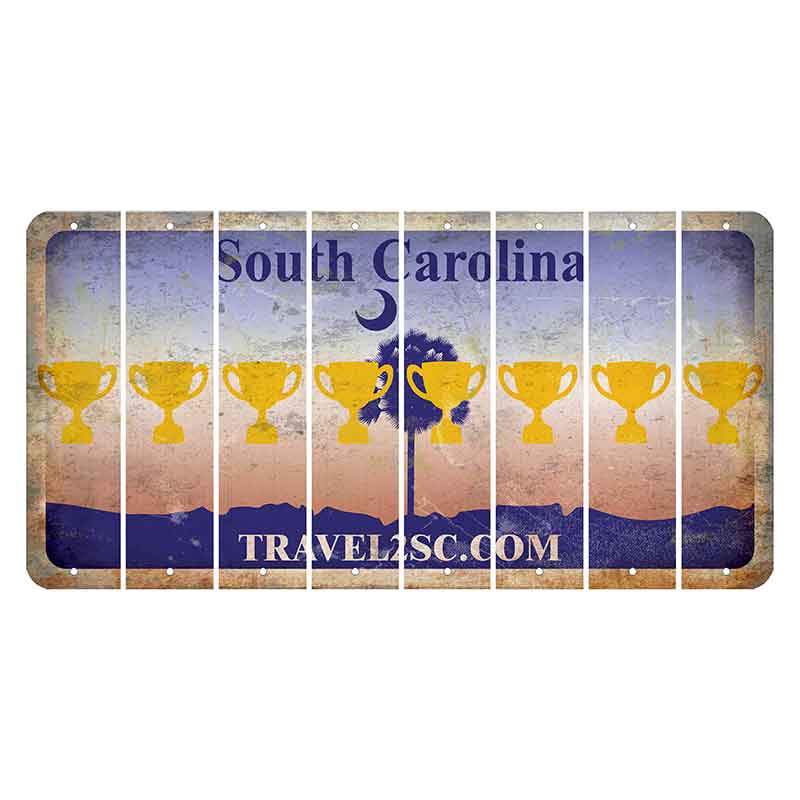 South Carolina Travel2SC Cut License Plate Strips (Set of 8) Trophy