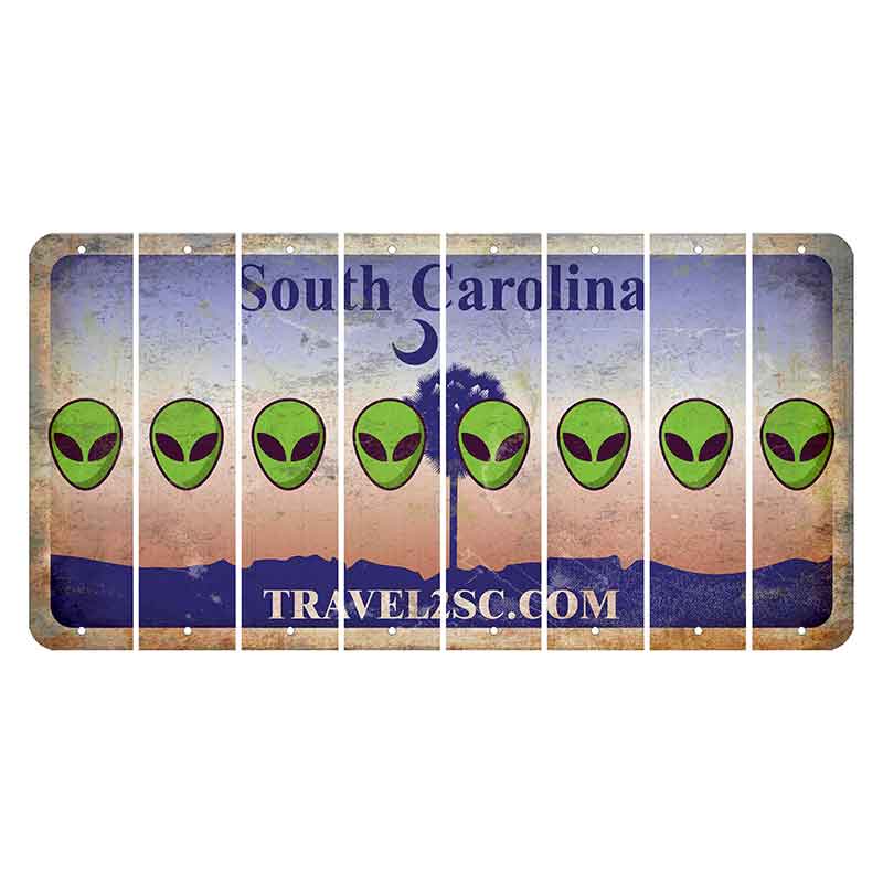 South Carolina Travel2SC Cut License Plate Strips (Set of 8) Alien