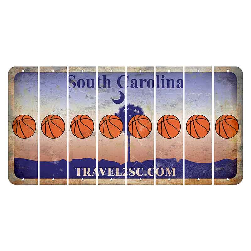 South Carolina Travel2SC Cut License Plate Strips (Set of 8) Basketball